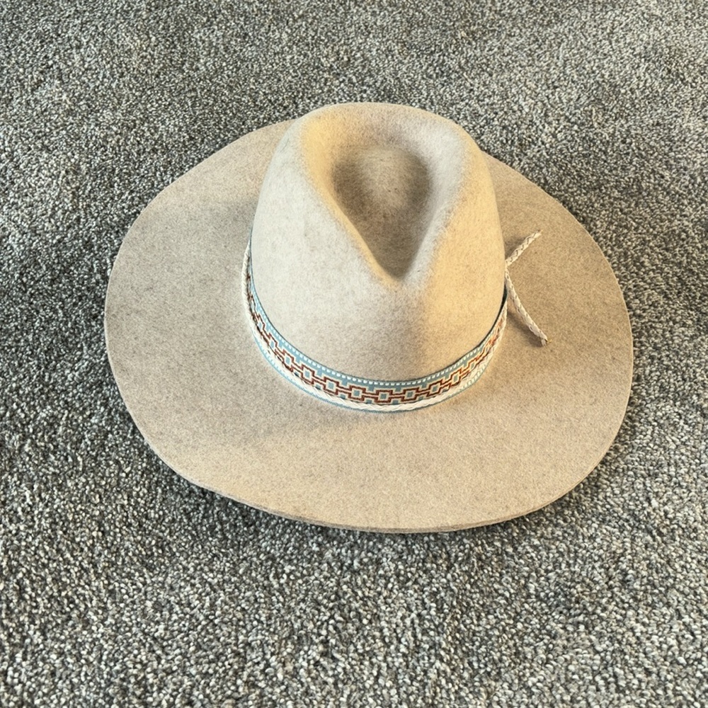 AMERICAN HAT MAKERS Maldives Moon Wide Brim Felt Fedora Size Small 55cm - Picture 5 of 14